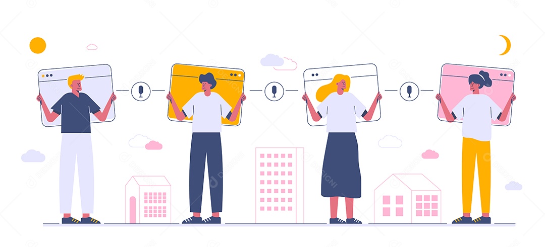 Modelos da web de conversa Vetor EPS