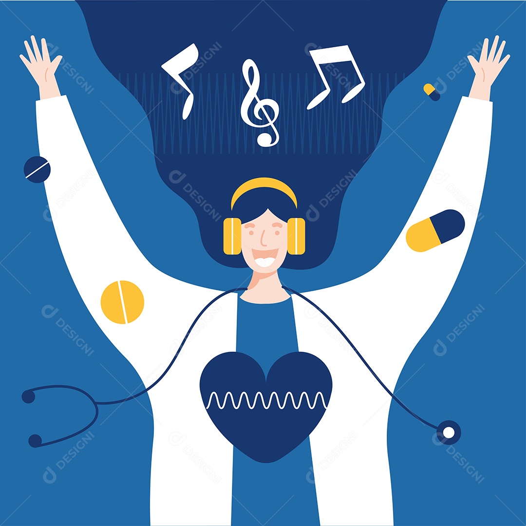 Modelo de web de música de listagem de médico Vetor EPS