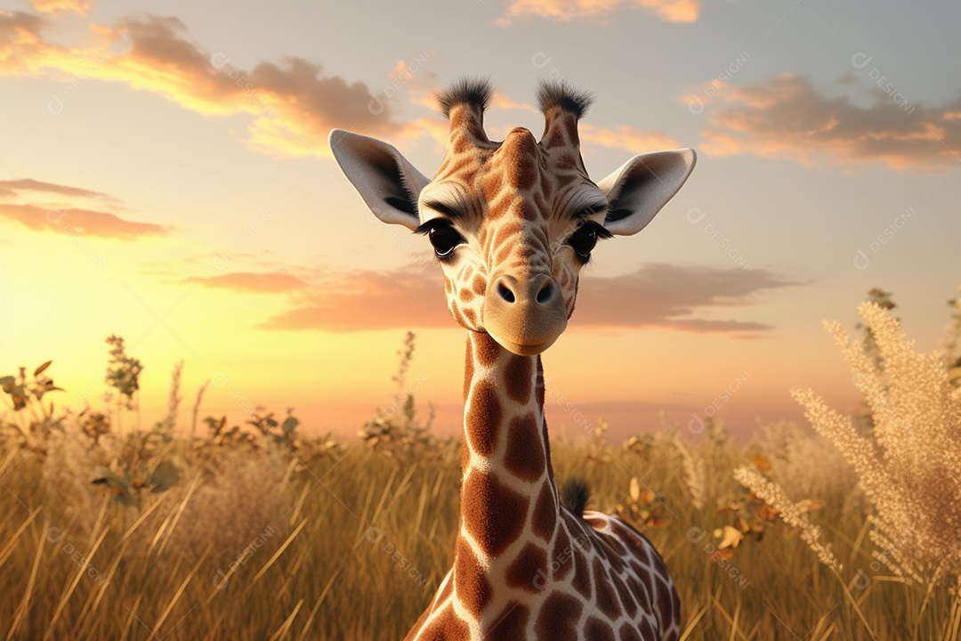 Girafa bebê dos desenhos animados