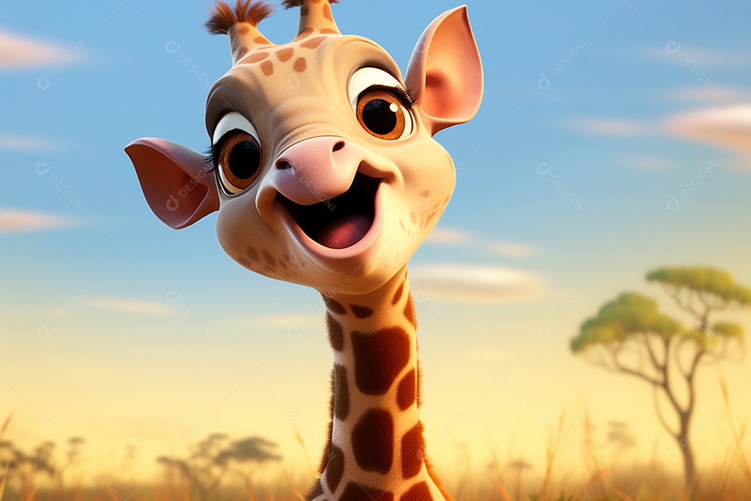 Girafa bebê dos desenhos animados