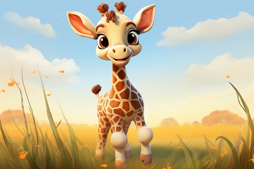 Girafa bebê dos desenhos animados