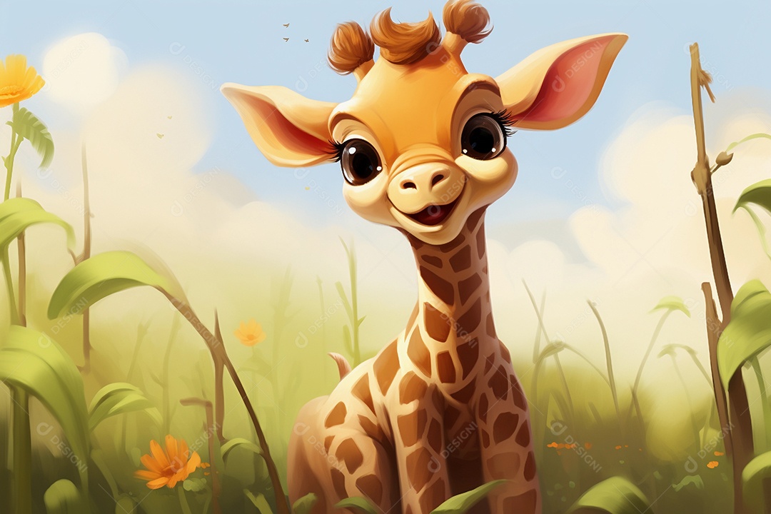 Girafa bebê dos desenhos animados