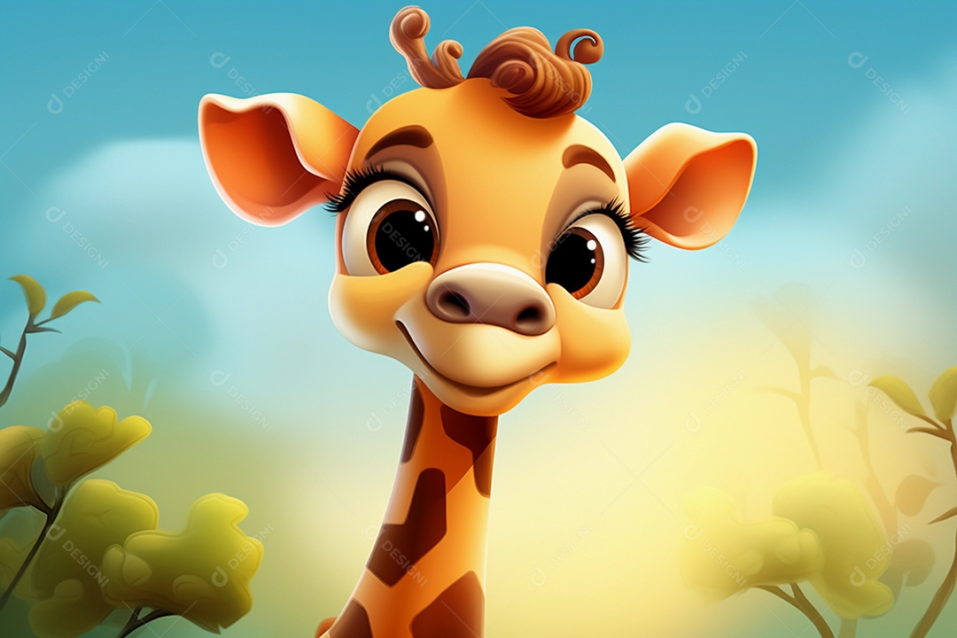 Girafa bebê dos desenhos animados