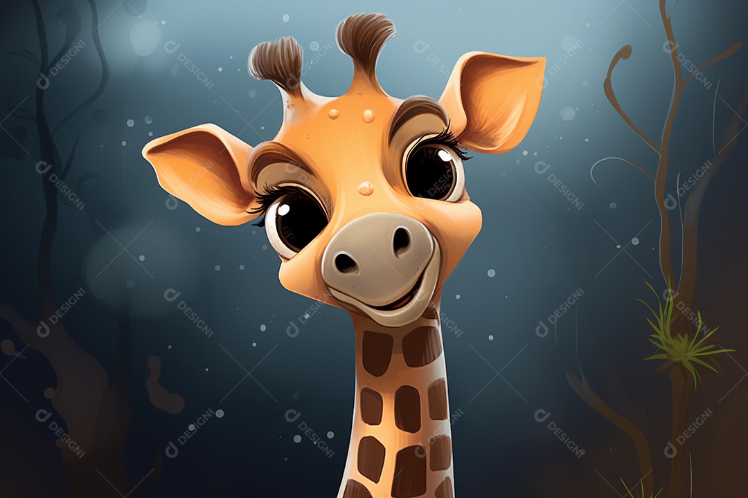 Desenho de girafa bebê