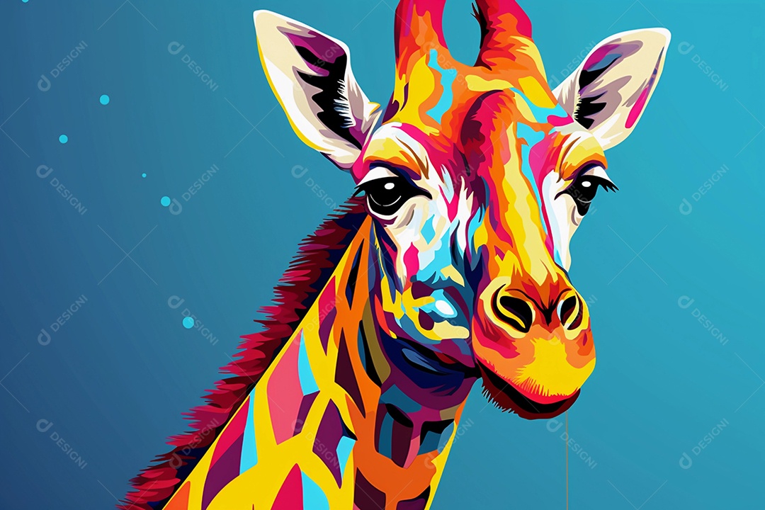 Ilustração de girafa colorida