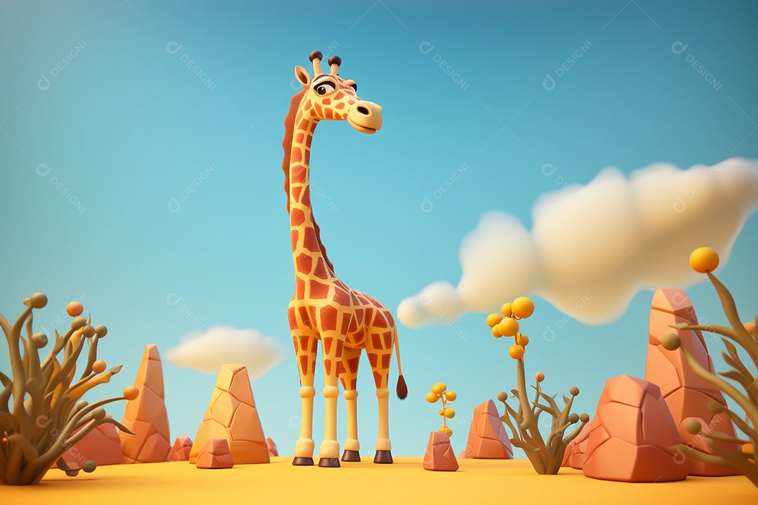 Desenho de girafa bebê