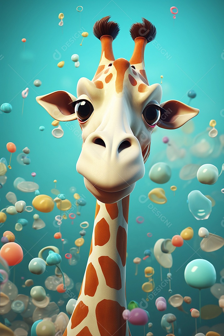 Desenho de girafa bebê