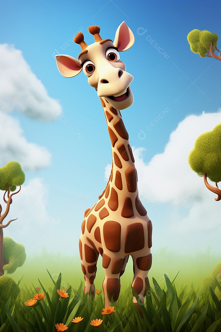 Desenho de girafa bebê