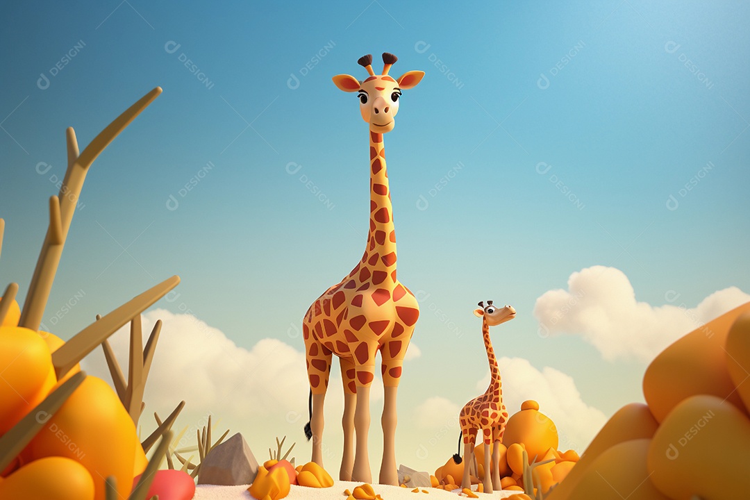 Desenho de girafa bebê