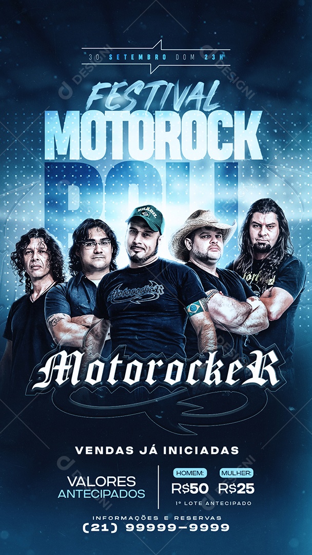 Social Media Flyer Story Festival Motorock PSD Editável