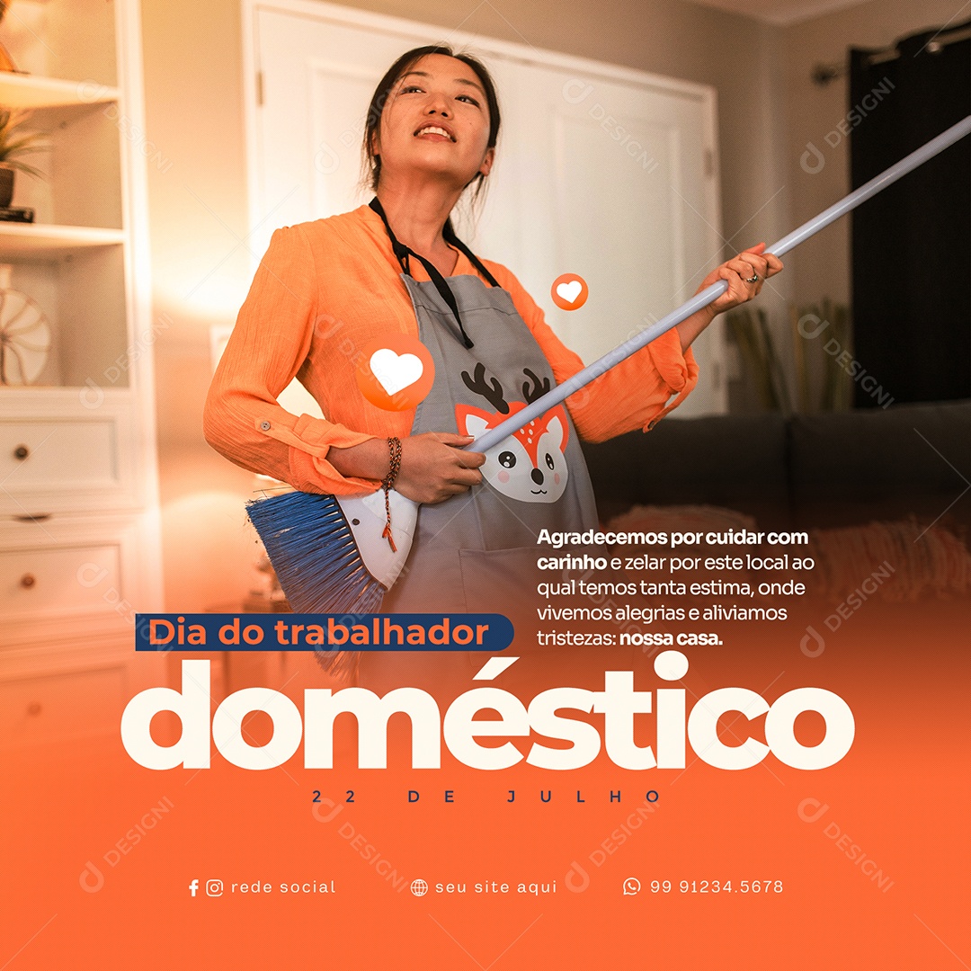 Social Media Dia Do Trabalhador Doméstico 22 De Julho PSD Editável