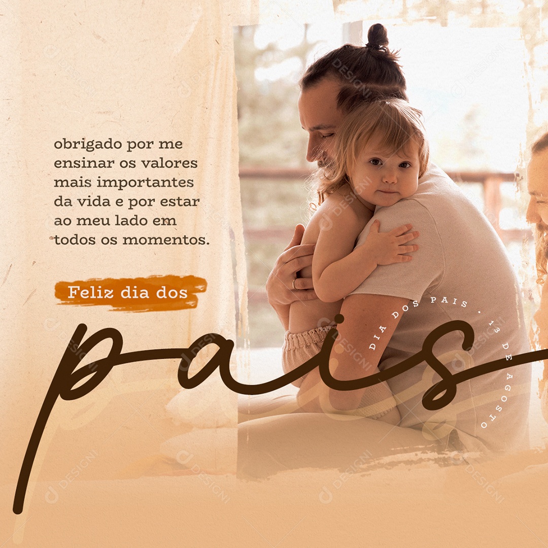 Social Media Feliz Dia Dos Pais 13 De Agosto PSD Editável