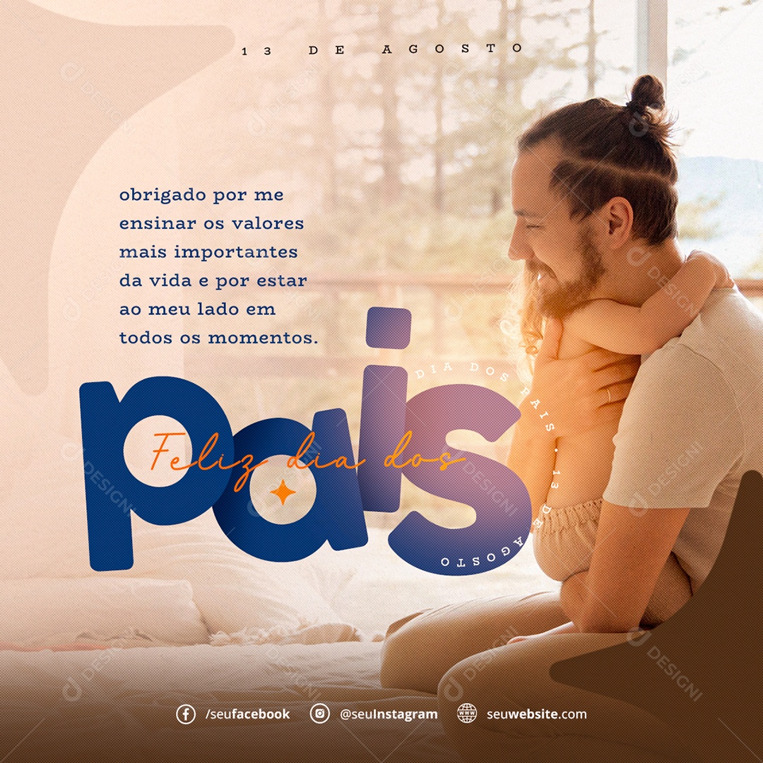 Social Media Ao Meu Lado Feliz Dia Dos Pais PSD Editável