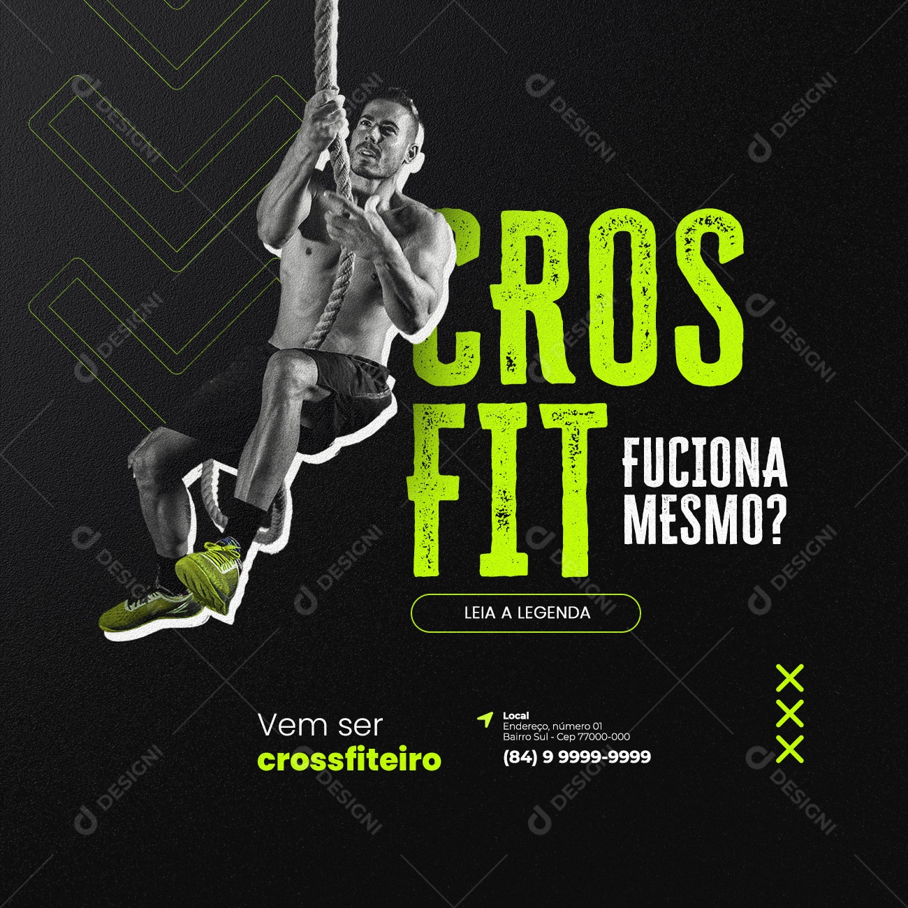 Academia Crossfit Post Social Media PSD Editavel