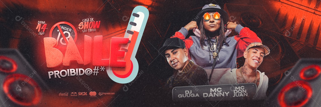 Flyer Banner Baile Proibido Social Media PSD Editável