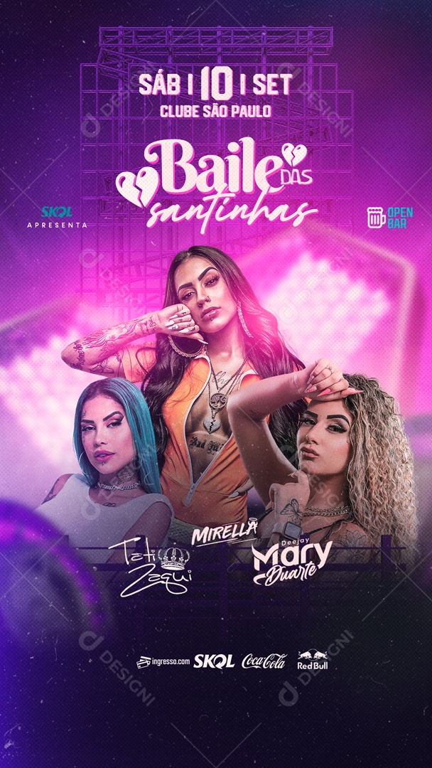 Flyer Story Baile Das Santinhas Social Media PSD Editável