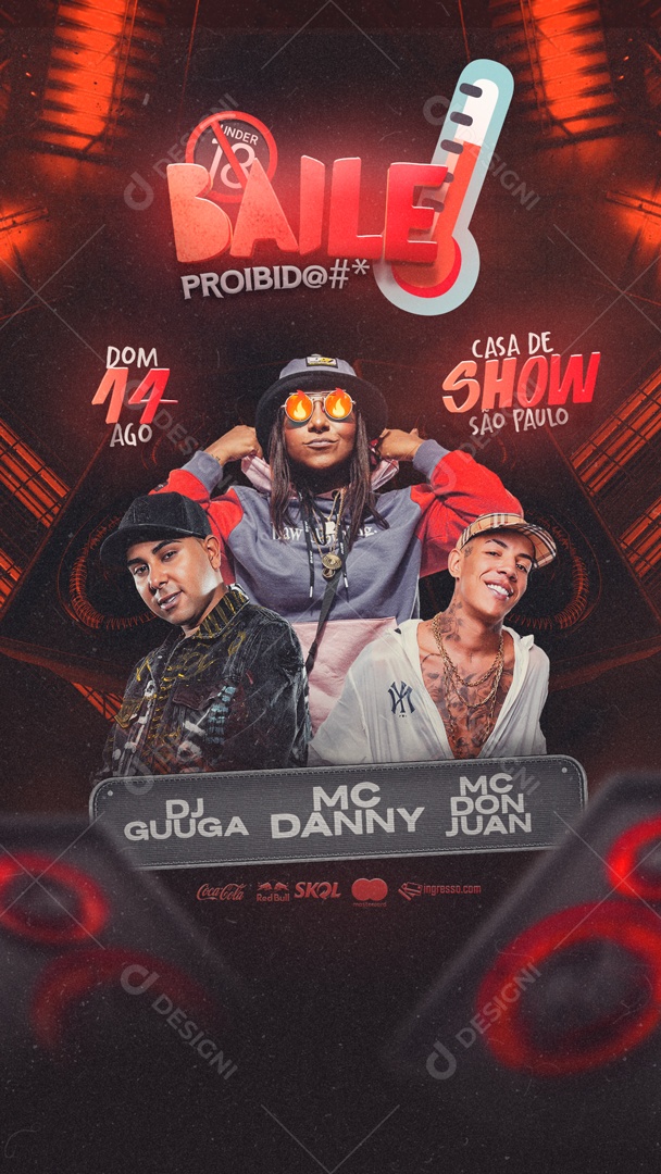 Social Media Flyer Story Baile Proibido PSD Editável