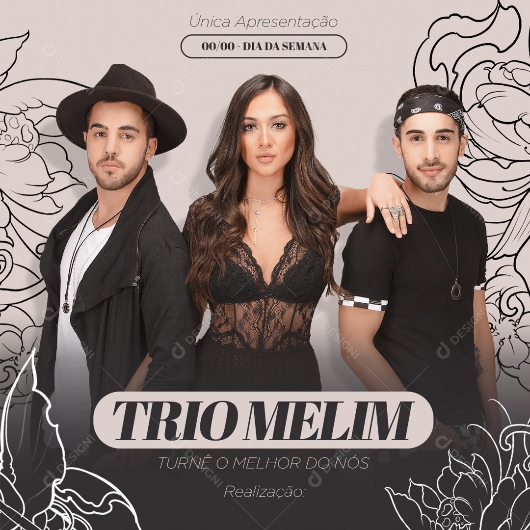 Social Media Flyer Trio Melim PSD Editável