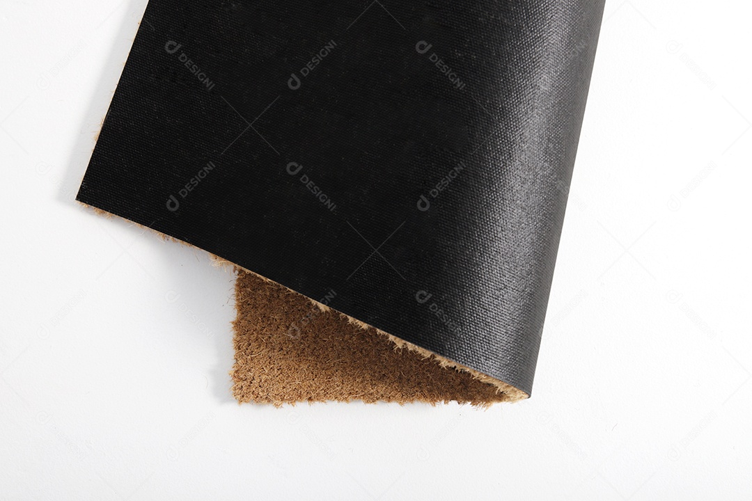 Capacho de fibra de coco marrom natural. Carpete seco natural