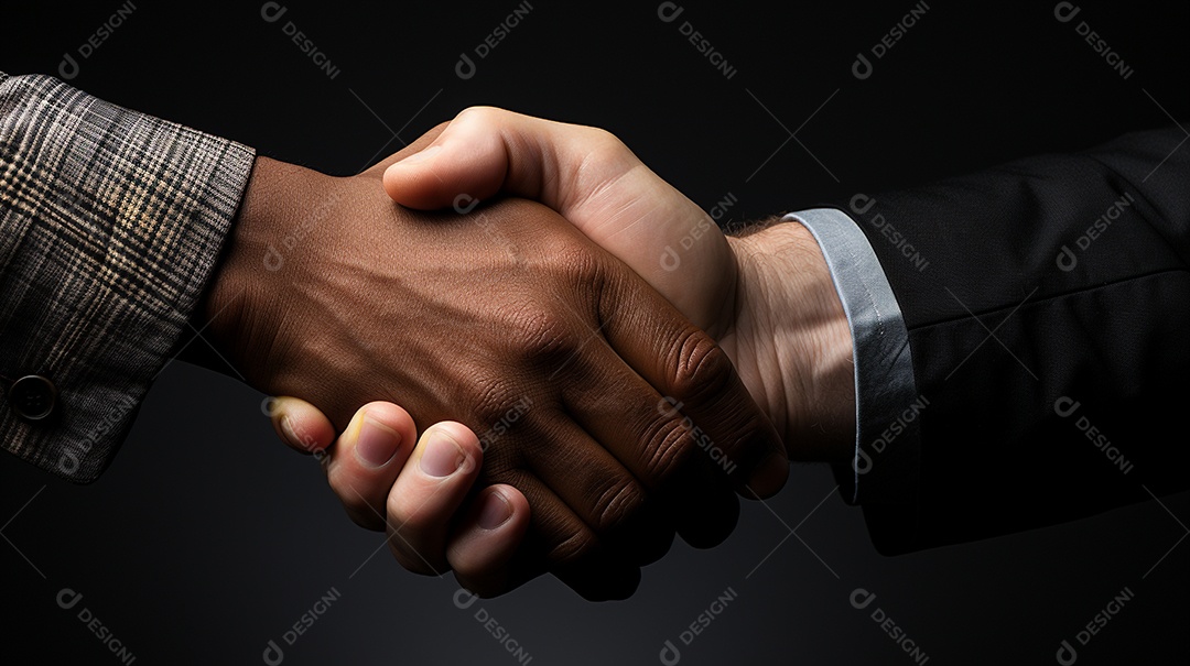 Homens de negócios apertando as mãos.