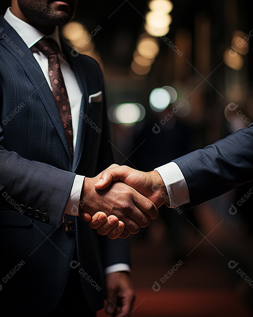 Homens de negócios apertando as mãos.