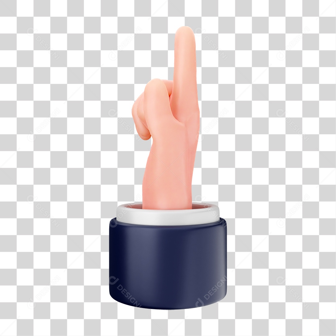 Elemento 3D Mão PNG Transparente