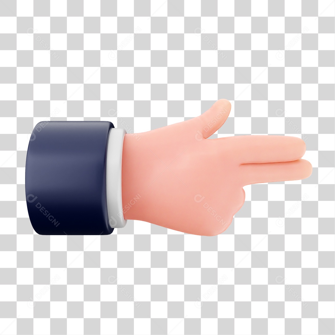 Elemento 3D Mão PNG Transparente
