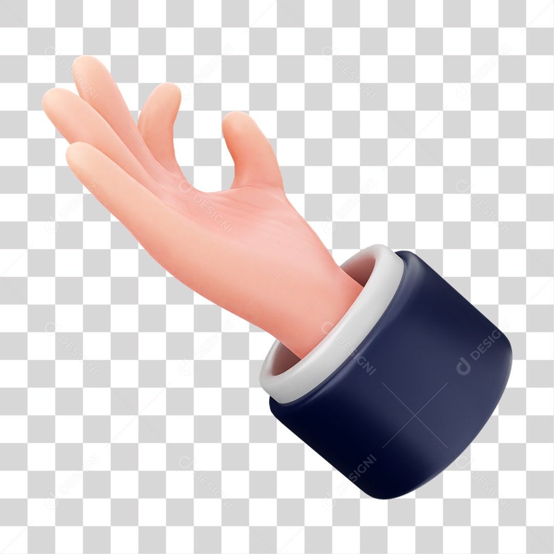 Elemento 3D Mão PNG Transparente