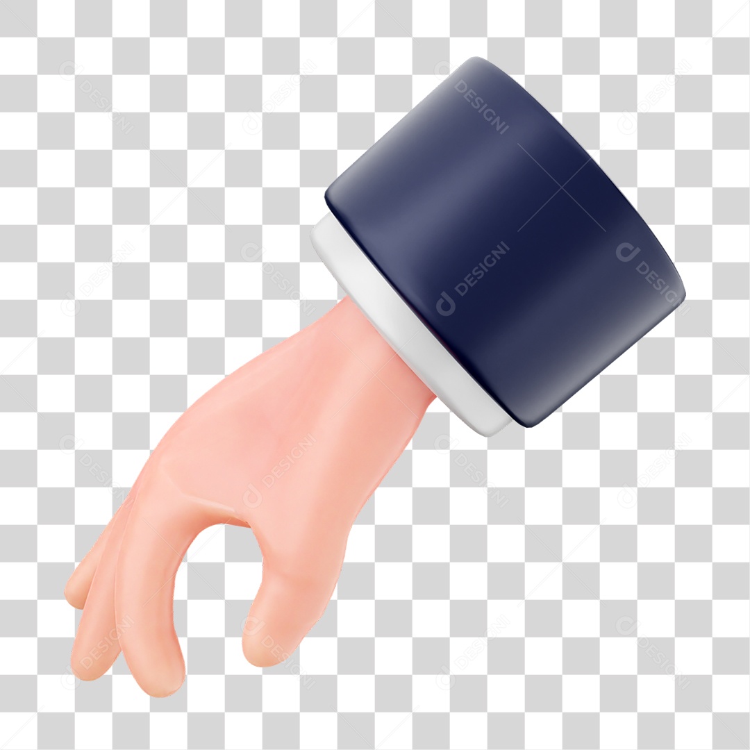 Elemento 3D Mão PNG Transparente
