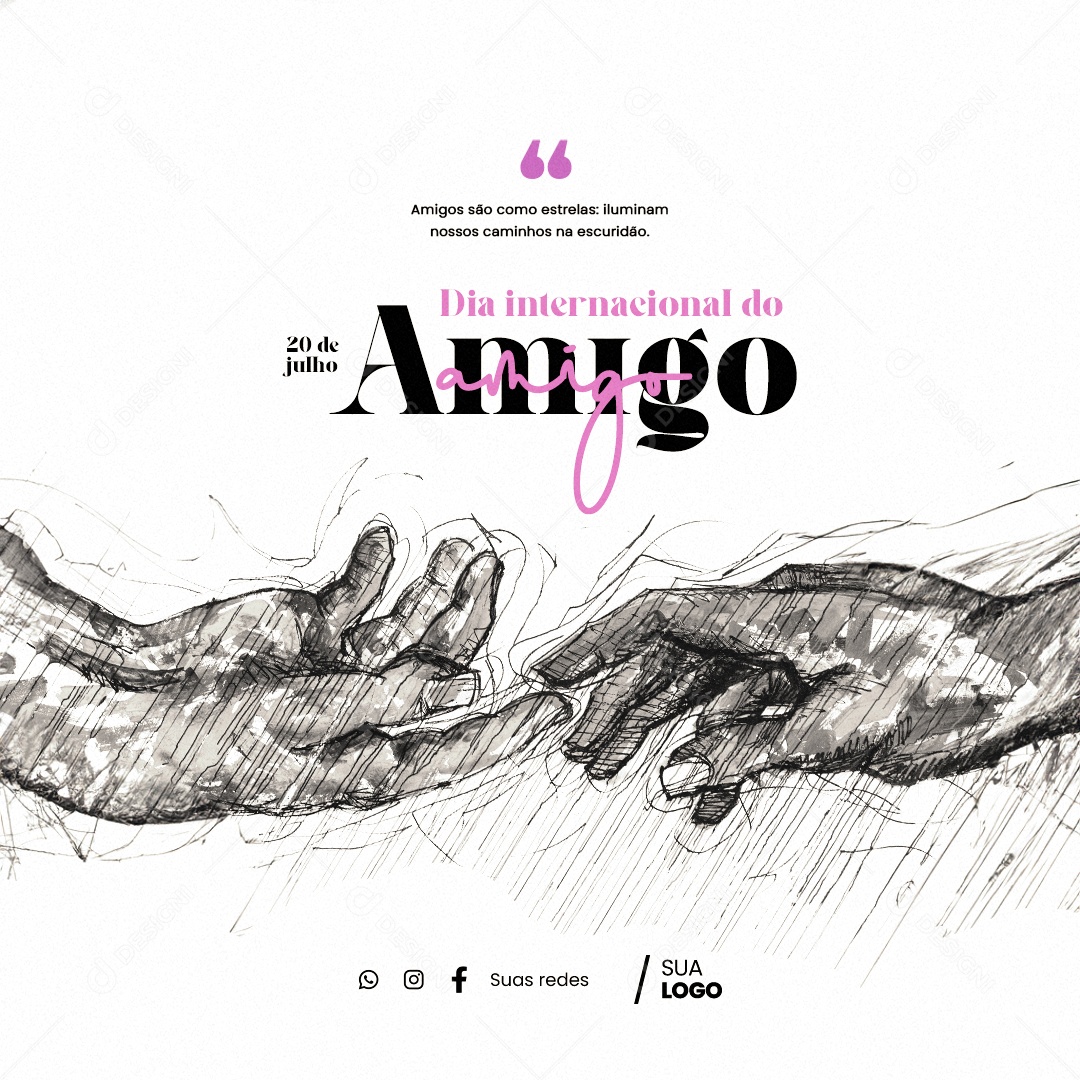 Dia Internacional Do Amigo 20 De Julho Social Media PSD Editável