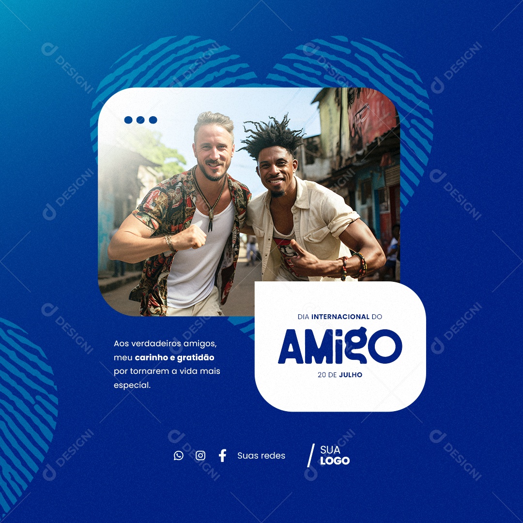 Dia Internacional Do Amigo 20 De Julho Social Media PSD Editável