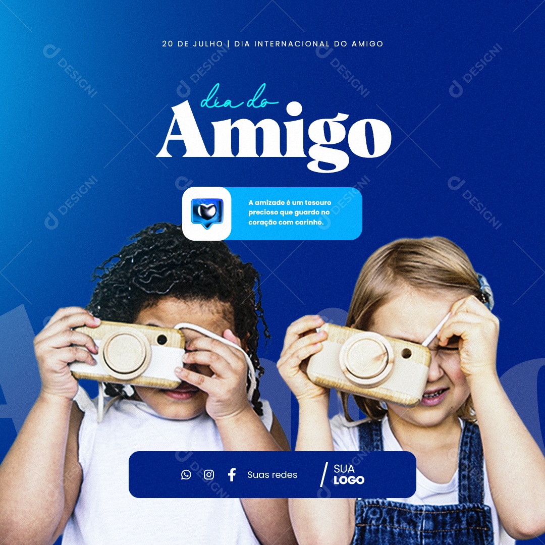 Dia Internacional Do Amigo A Amizade é Um Tesouro Social Media PSD Editável