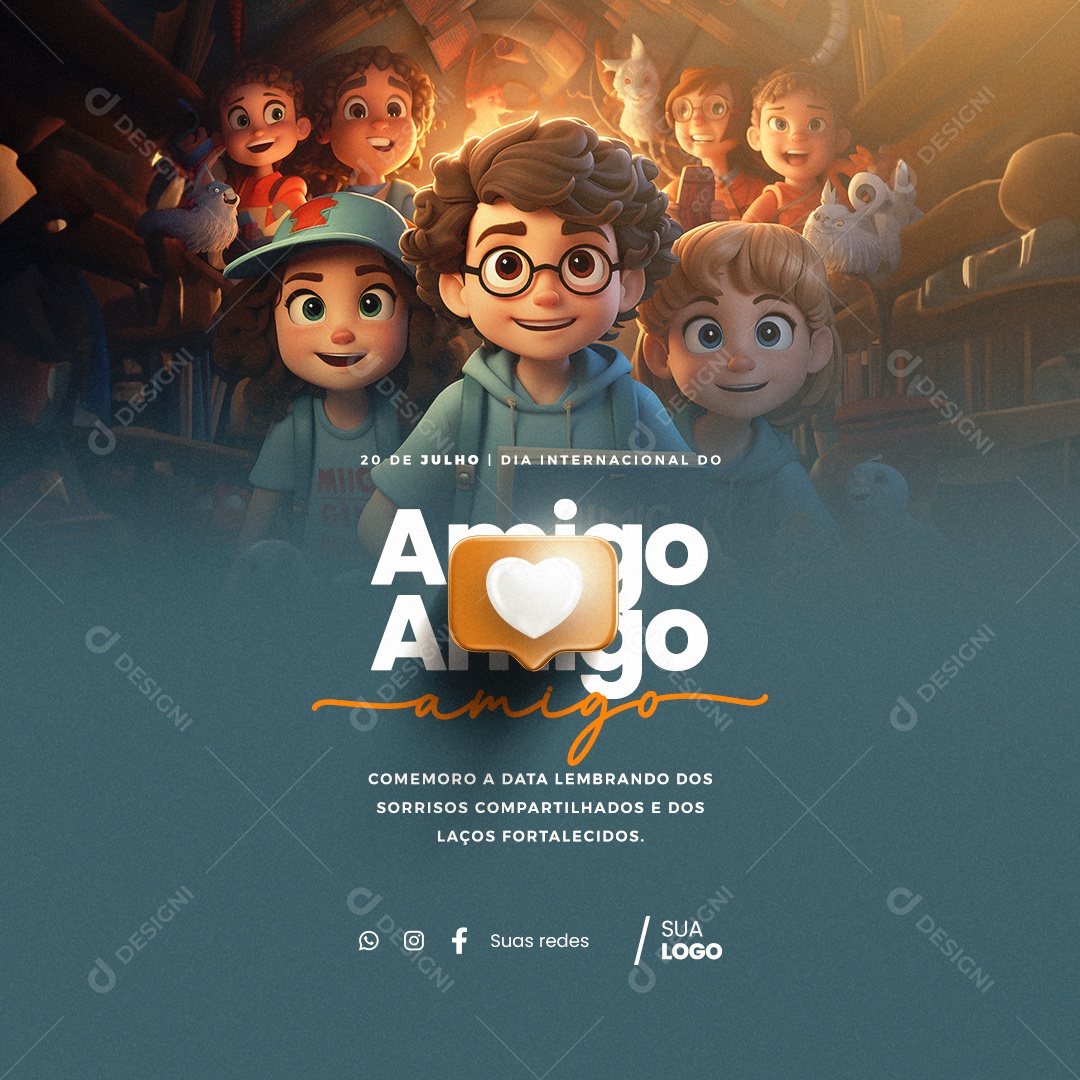 International Friends Day Celebrate the Date Social Media Editable PSD