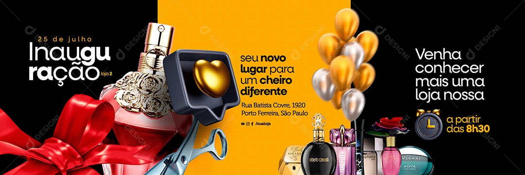 Perfumaria Inauguração Seu Novo Lugar Carrossel Social Media PSD Editável