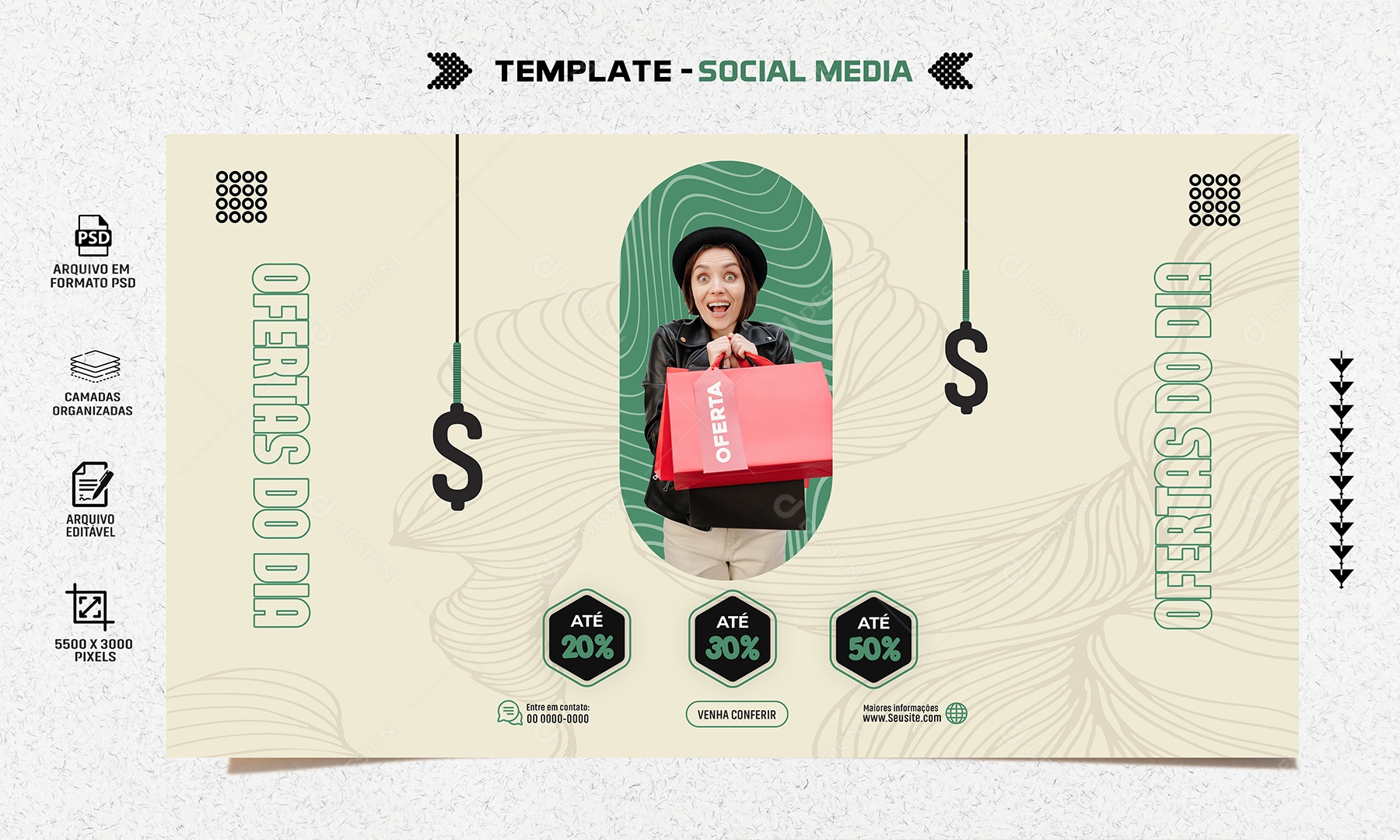 Ofertas do Dia Social Media PSD Editável