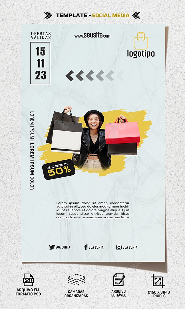 Story Ofertas do Dia Social Media PSD Editável