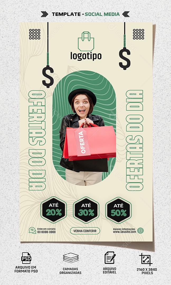 Story Ofertas do Dia Social Media PSD Editável