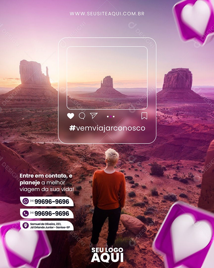 Contact Us and Plan Social Media Trip Editable PSD