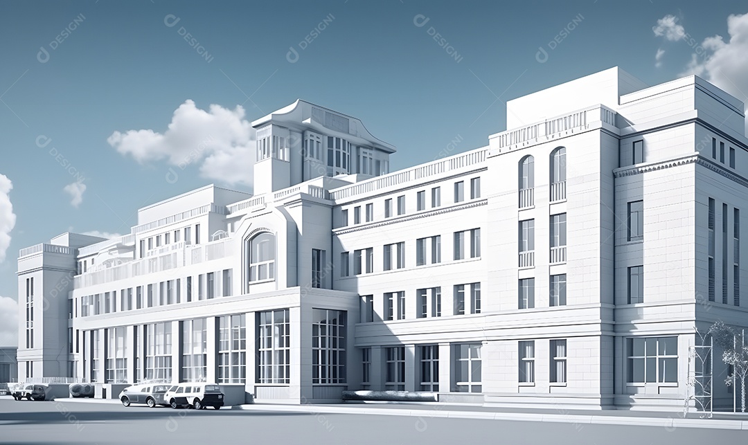 Vista do edifício do hospital