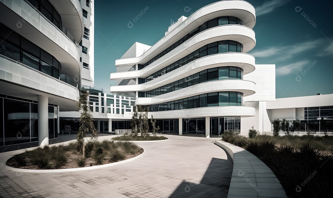 Vista do edifício do hospital