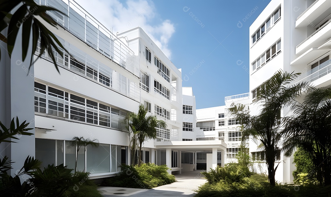 Vista do edifício do hospital