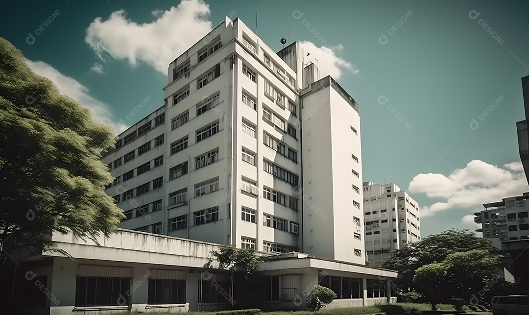 Vista do edifício do hospital