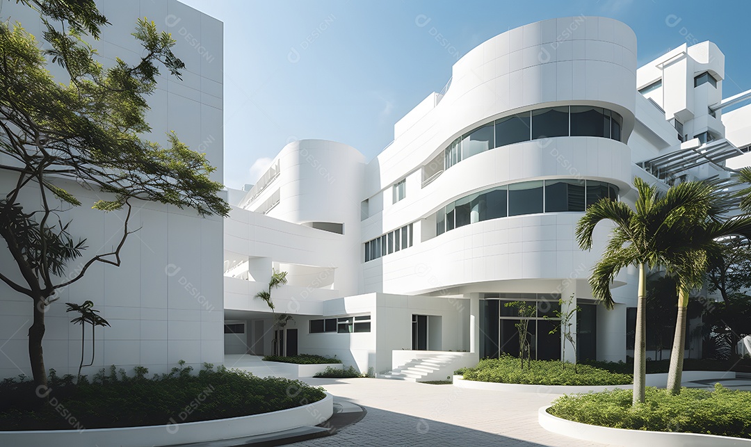 Vista do edifício do hospital