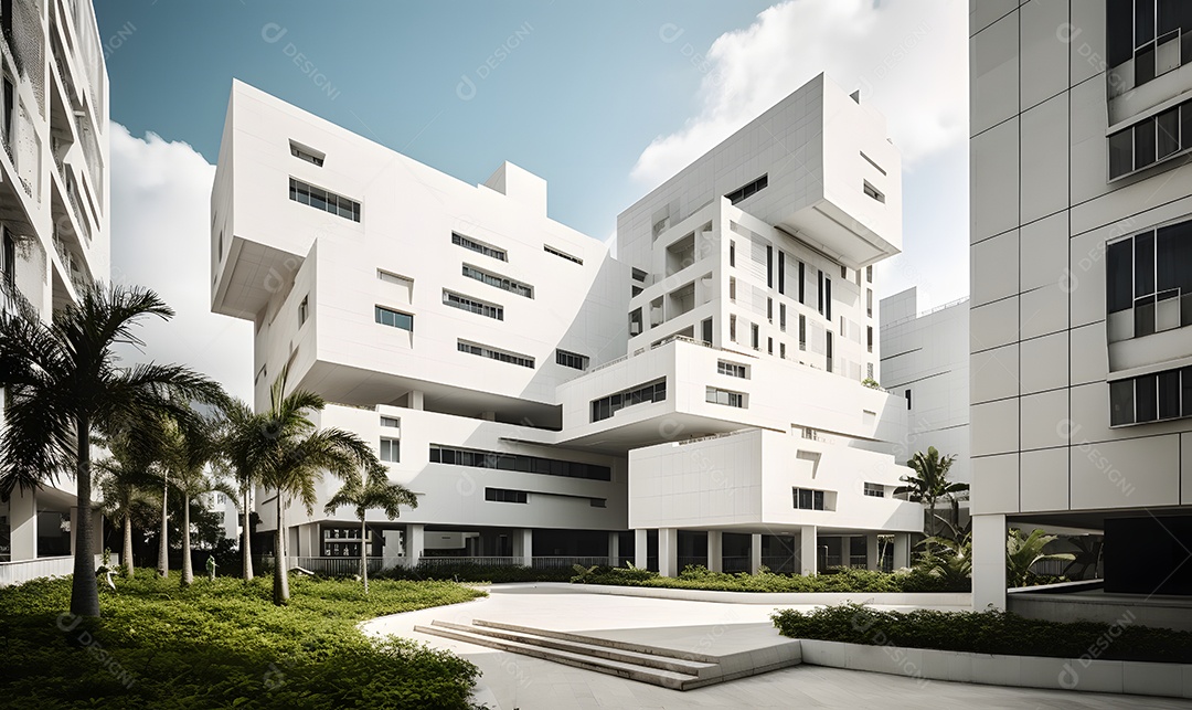 Vista do edifício do hospital