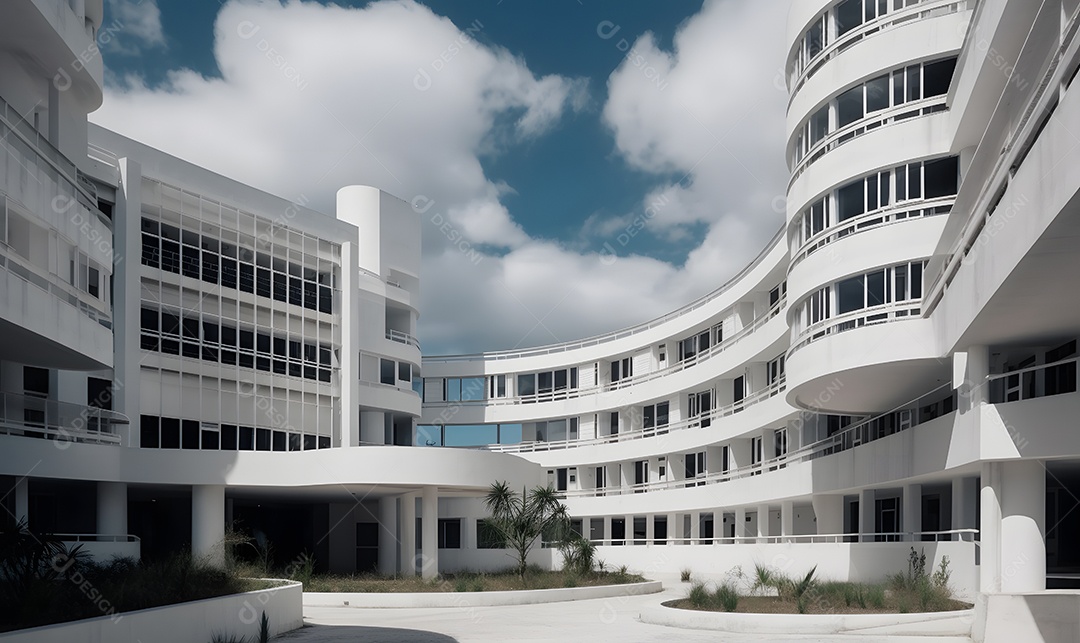 Vista do edifício do hospital