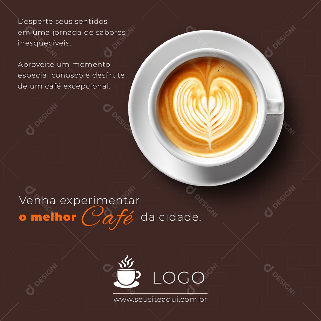 Venha Experimentar o Melhor Café Panificadoras Social Media PSD Editável