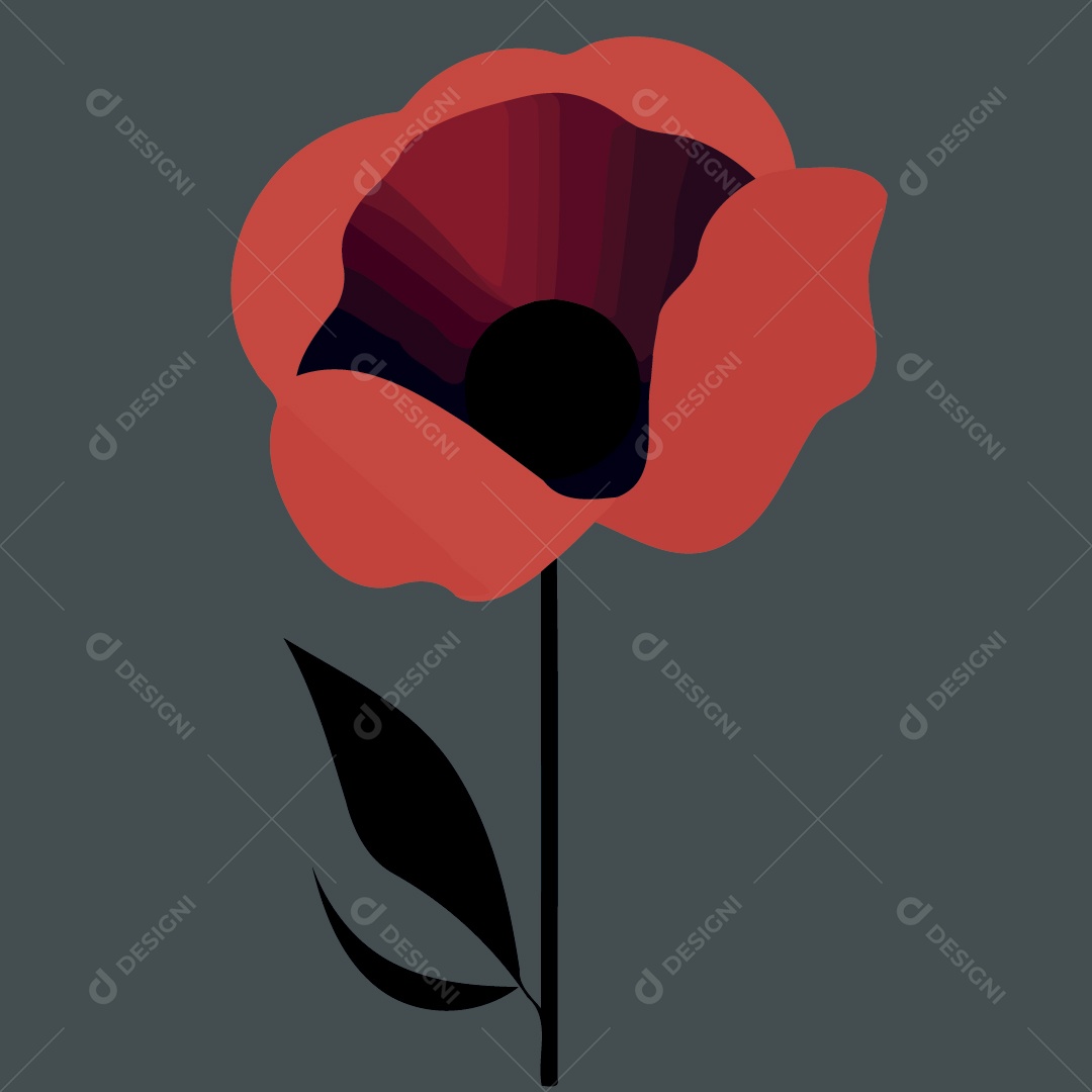 Flor Vermelha Ilustrações Vetor EPS