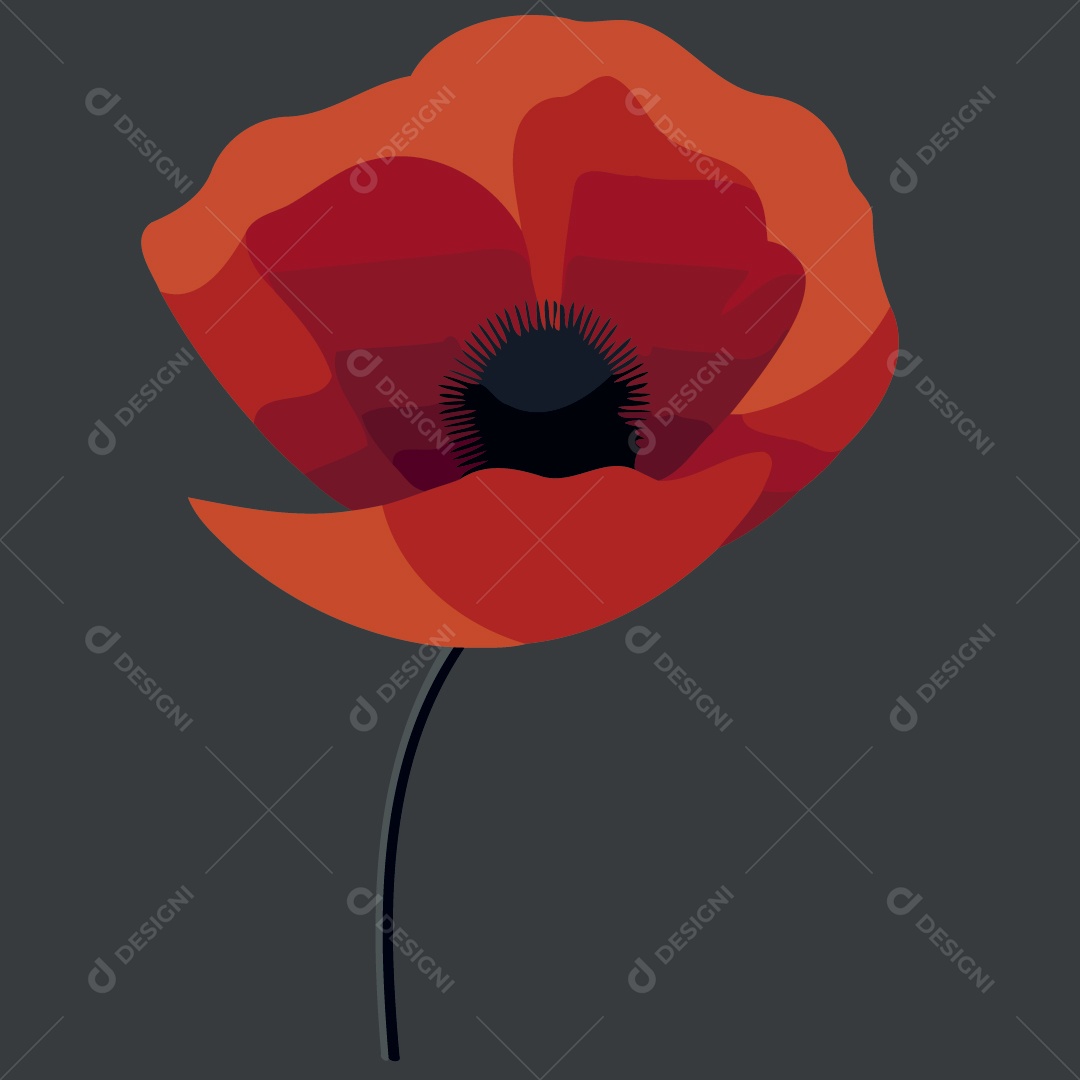 Flor Vermelha Ilustrações Vetor EPS