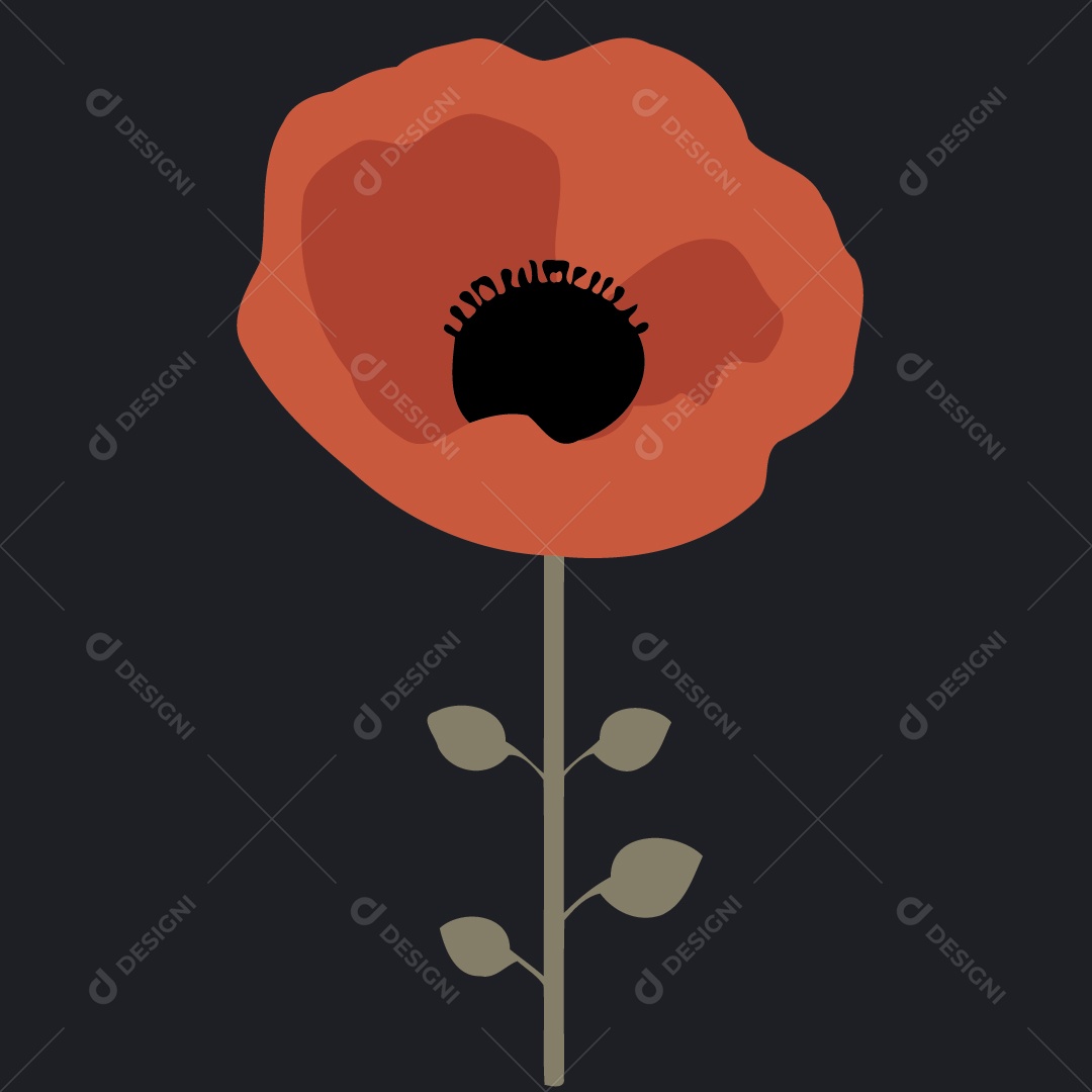 Flor Vermelha Ilustrações Vetor EPS