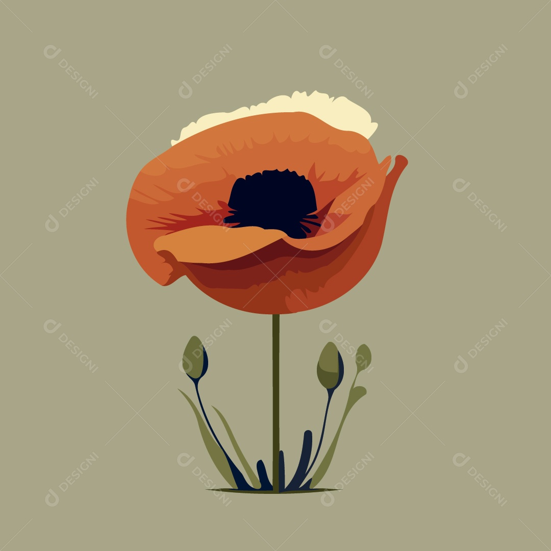 Flor Vermelha Ilustrações Vetor EPS